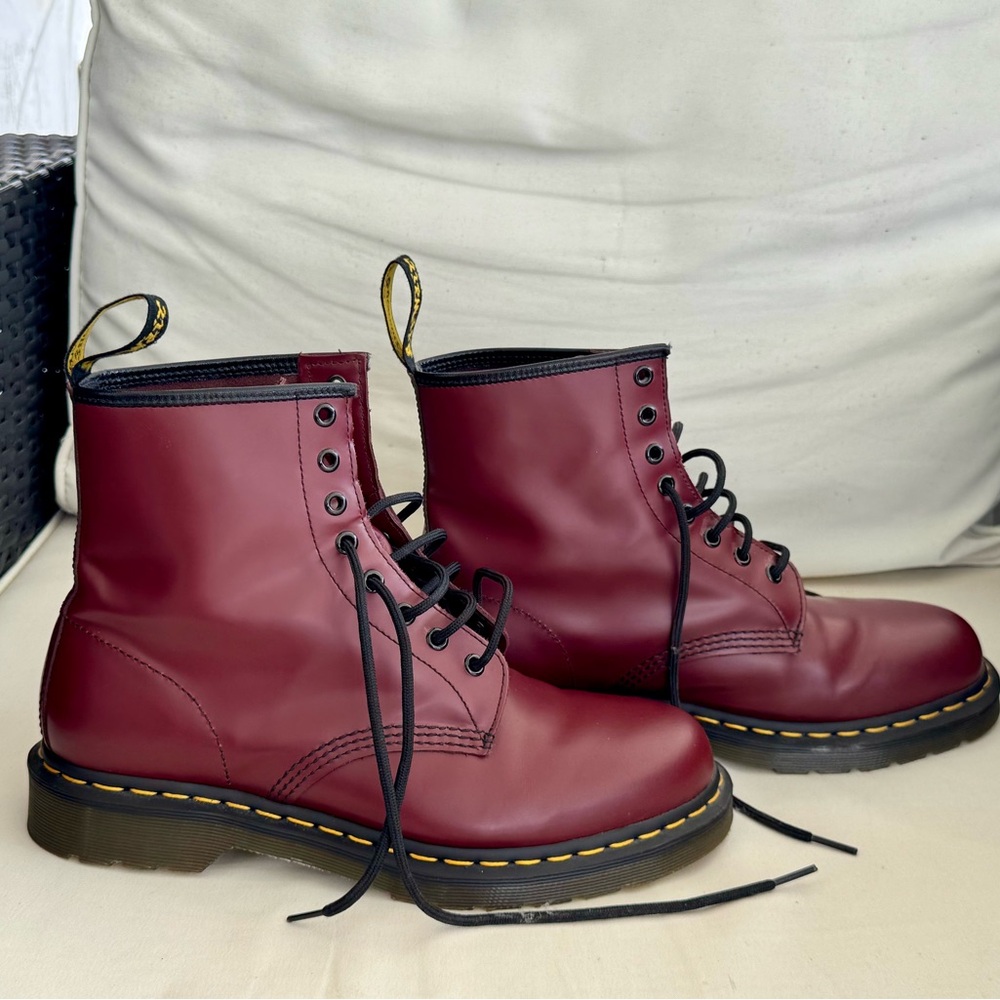 Dr. Martens 1460 Cherry Red  Leather Boots size USM 10